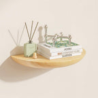 Half-Round Floating Shelf, Natural Wood, Wall Mounted, Multiple Colors