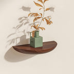 Half-Round Floating Shelf, Natural Wood, Wall Mounted, Multiple Colors