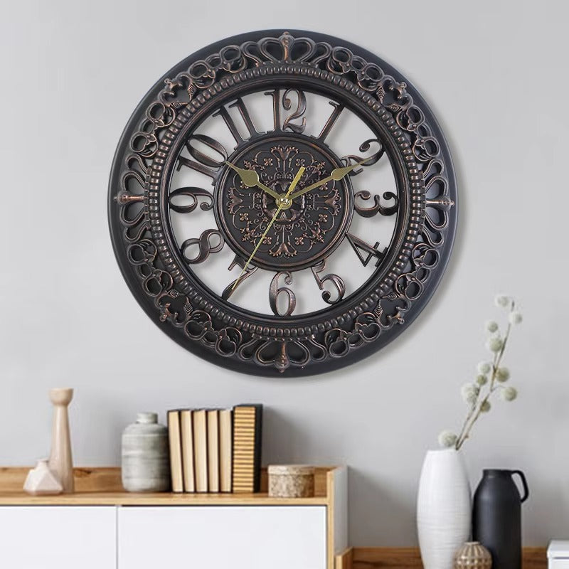 Decorative Wall Clock, Metal, AA Battery Powered, Indoor Use