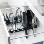Iron Pot Lid Storage Rack, Kitchen Organizer, Iron, Space-Saving