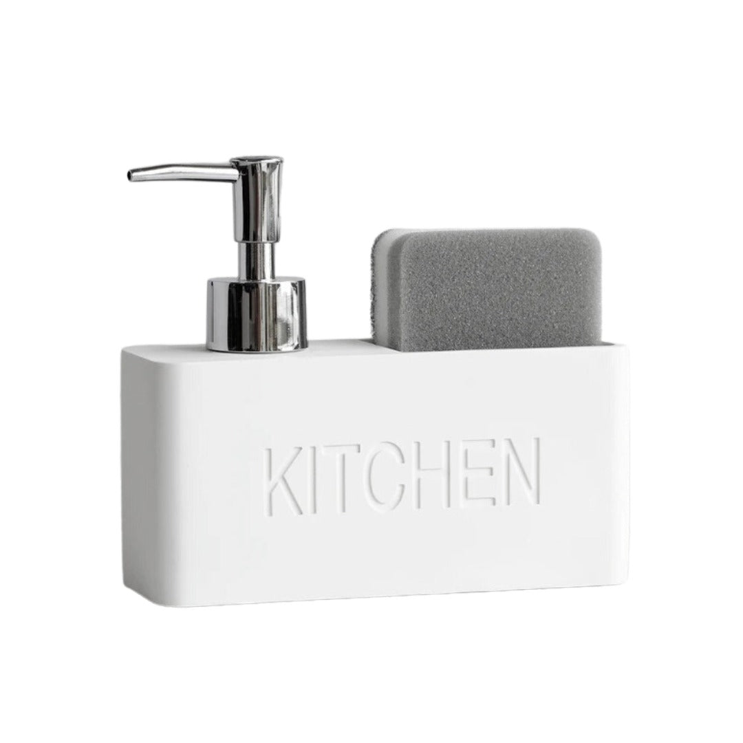 Soap Dispenser, Resin Material, Integrated Sponge Holder, Pump Mechanism