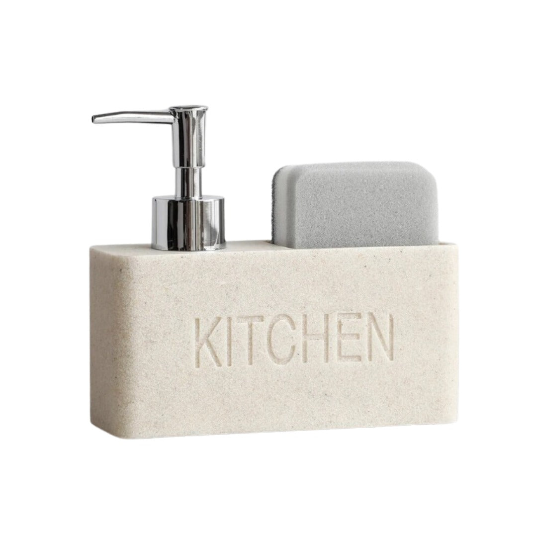 Soap Dispenser, Resin Material, Integrated Sponge Holder, Pump Mechanism