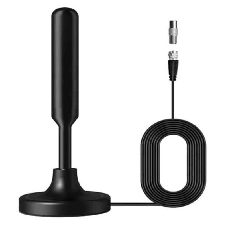 Indoor Digital TV Antenna, Magnetic Base, 10ft Coaxial Cable, VHF/UHF Reception