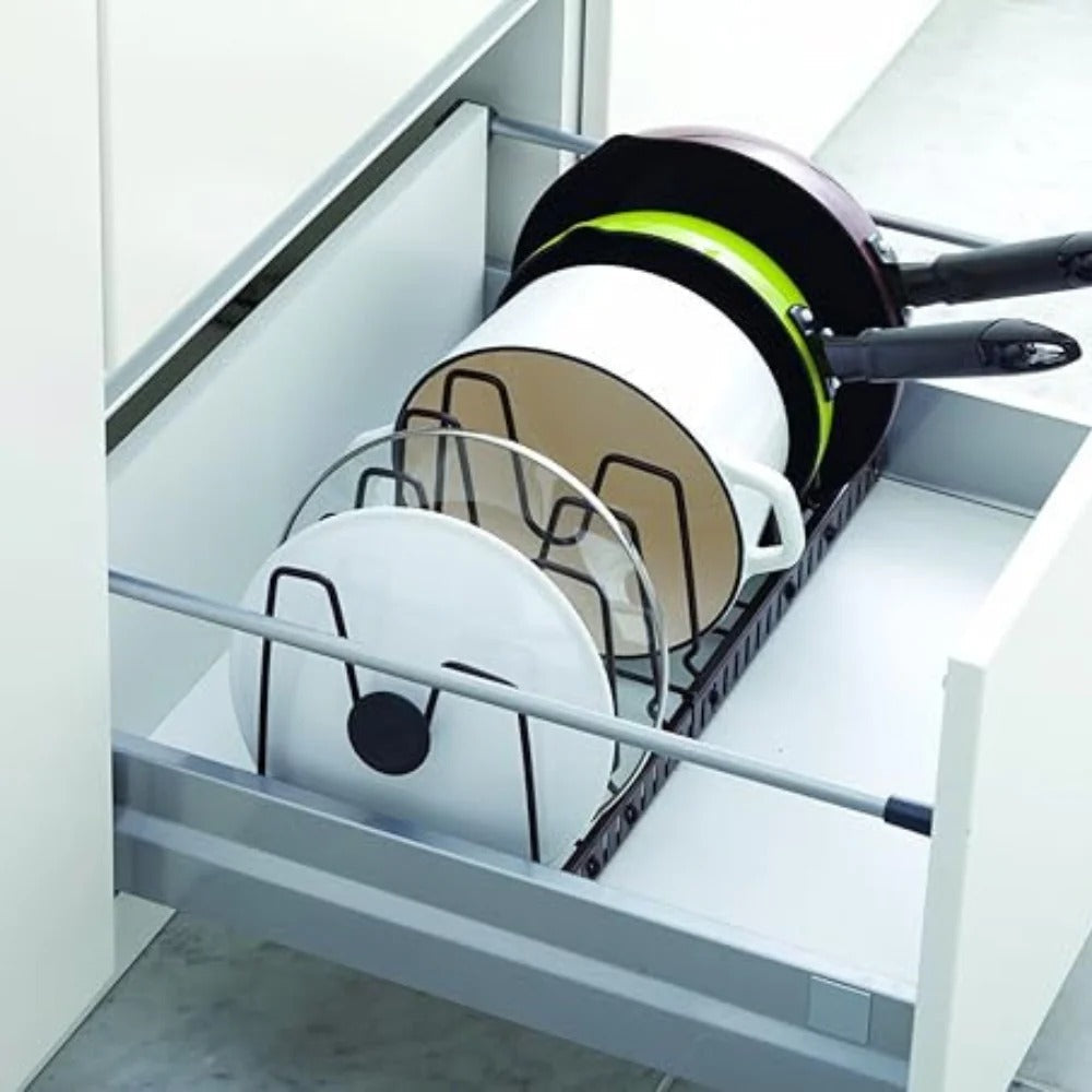 Iron Pot Lid Storage Rack, Kitchen Organizer, Iron, Space-Saving