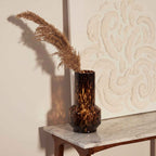 Bello Tortoiseshell Print Vase | Blown Glass, Cylindrical Design