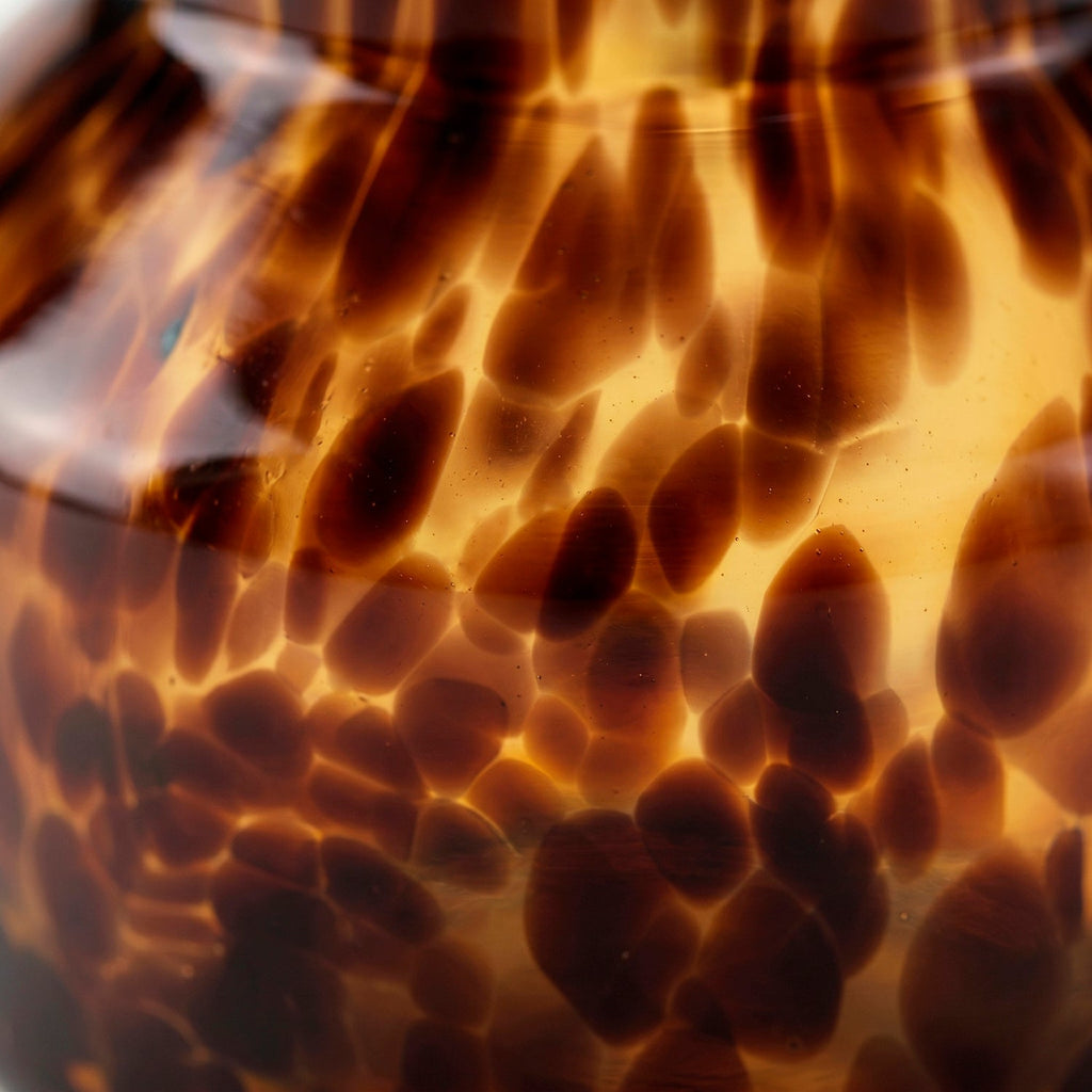 Bello Tortoiseshell Print Vase | Blown Glass, Cylindrical Design