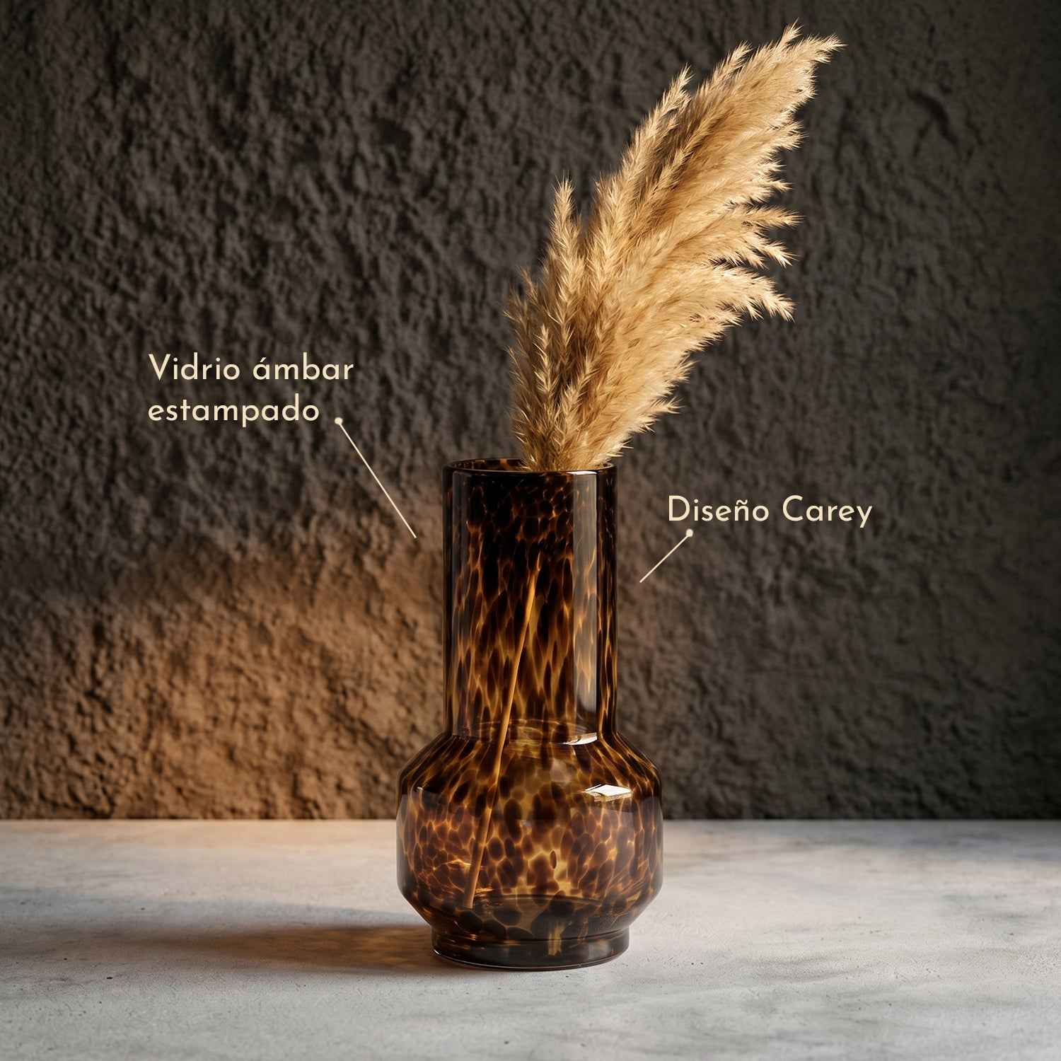 Bello Tortoiseshell Print Vase | Blown Glass, Cylindrical Design