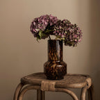 Bello Tortoiseshell Print Vase | Blown Glass, Cylindrical Design