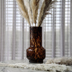 Bello Tortoiseshell Print Vase | Blown Glass, Cylindrical Design