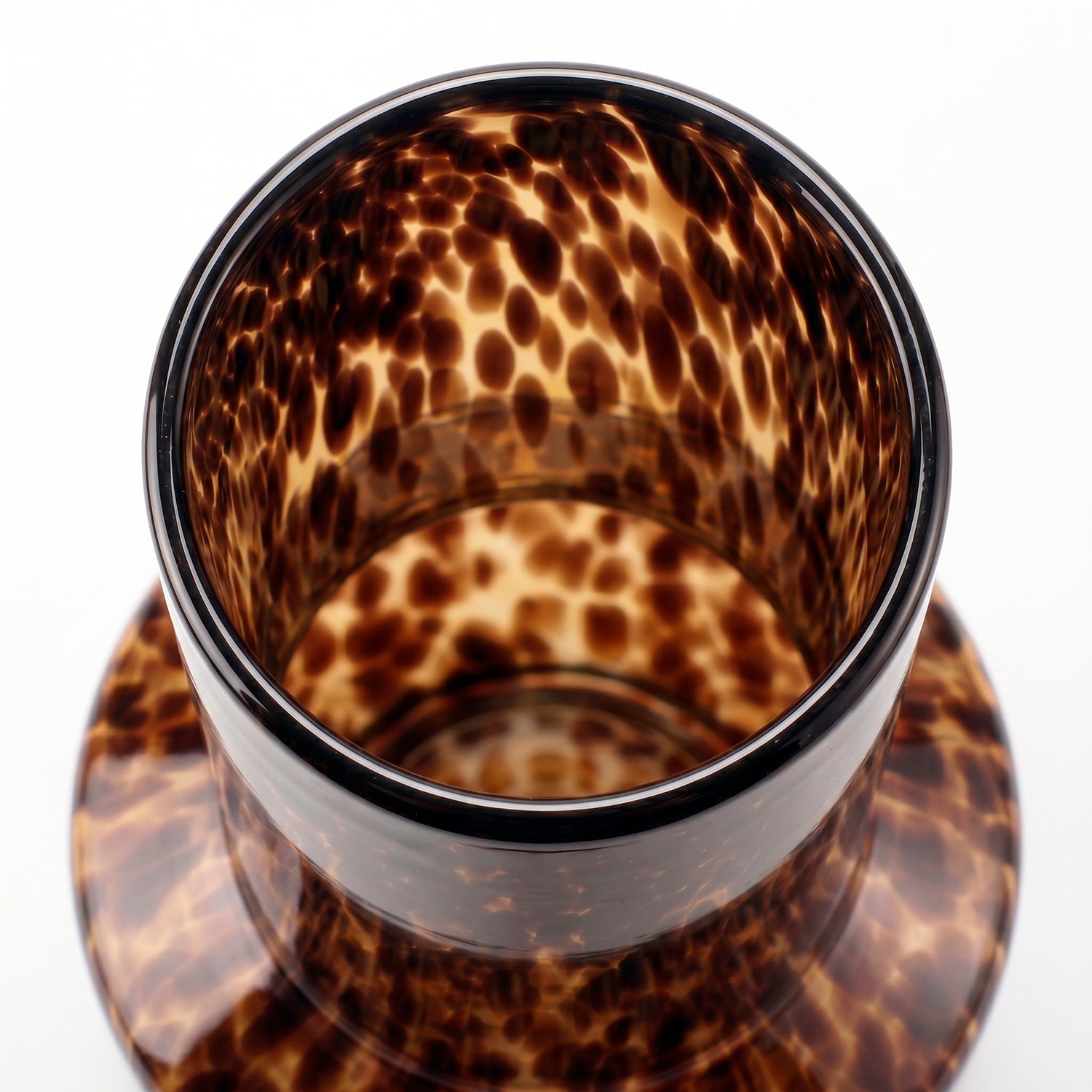 Bello Tortoiseshell Print Vase | Blown Glass, Cylindrical Design