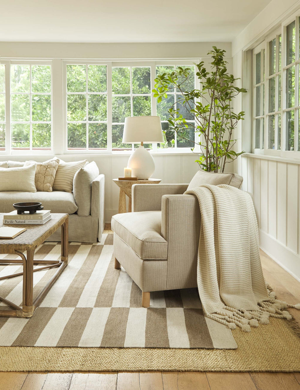 Trestle Knit Throw | Chunky Weave, Braided Tassels