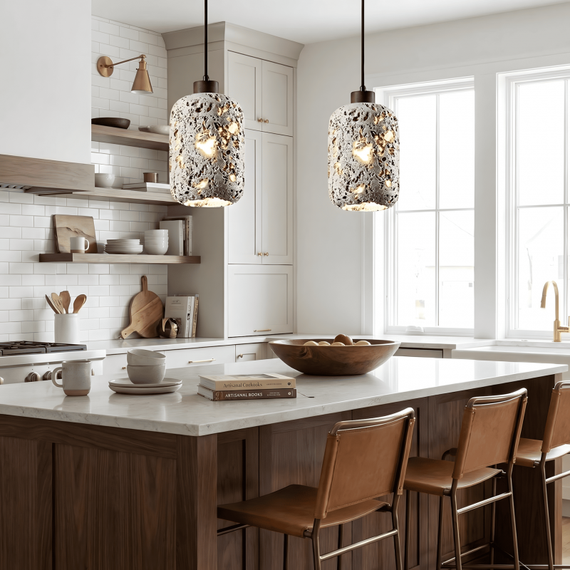 Orevon – Wabi Sabi Travertine Pendant Lamp