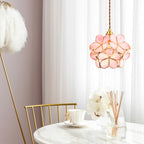 Bela Glass Pendant Light | Floral Design, Brass Finish
