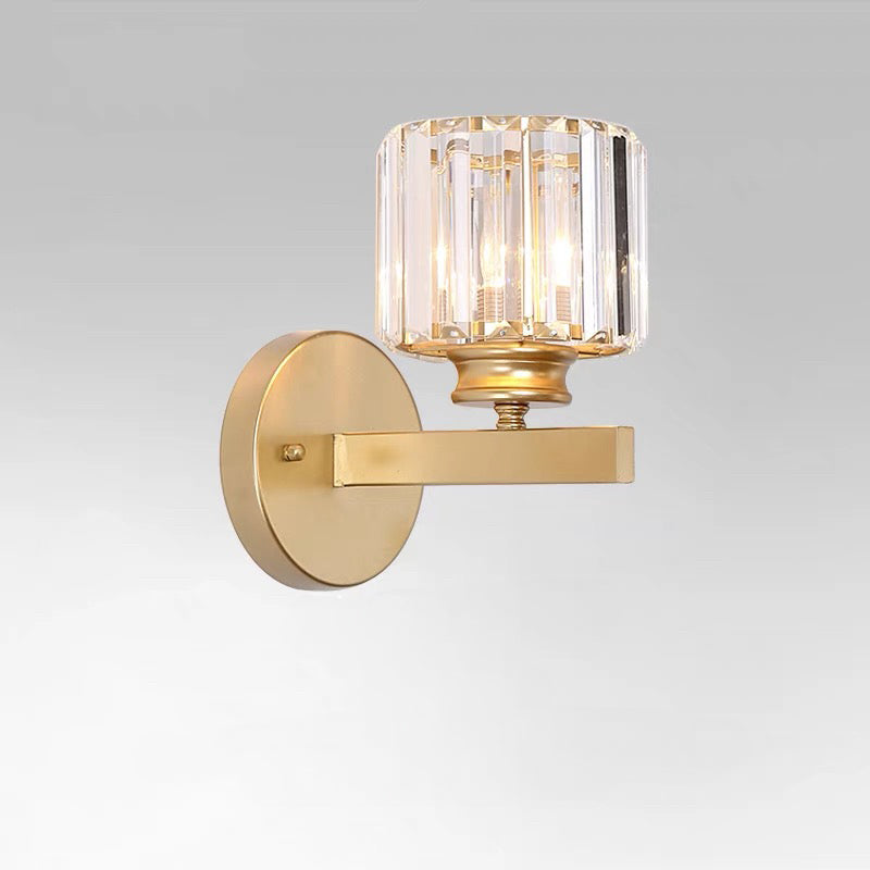 Bela Crystal Wall Light | Modern Iron Sconce, Dimmable E27 Bulb