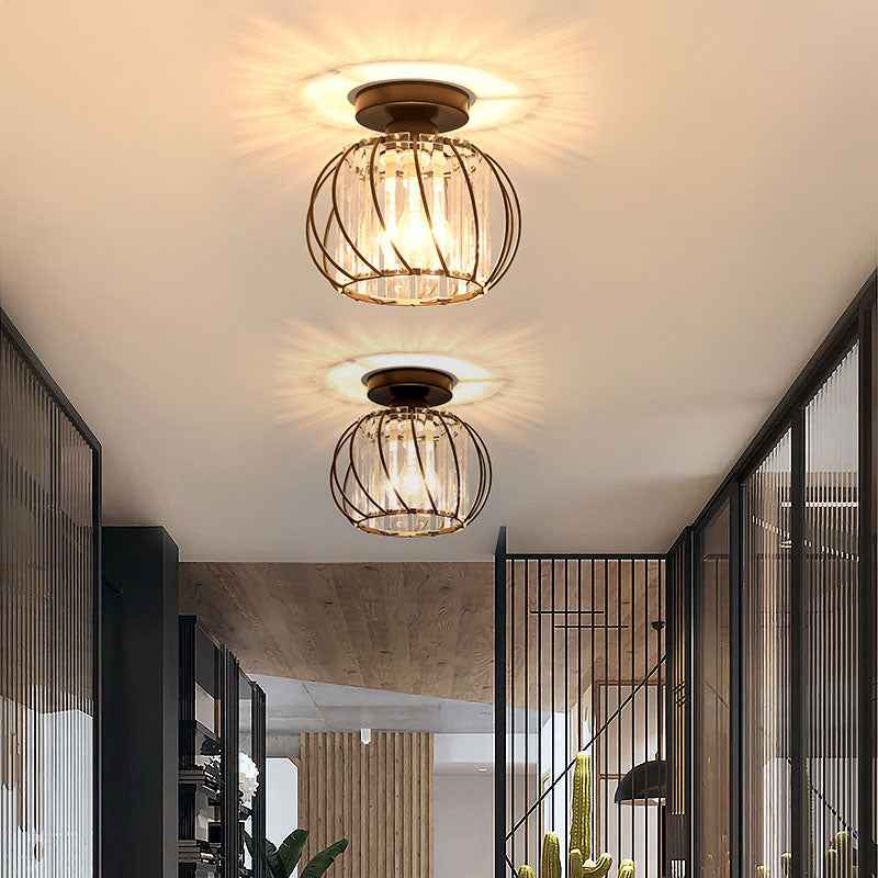 Dante Plafondlamp | Open Design met Glas & Metaal, Zwart of Goud