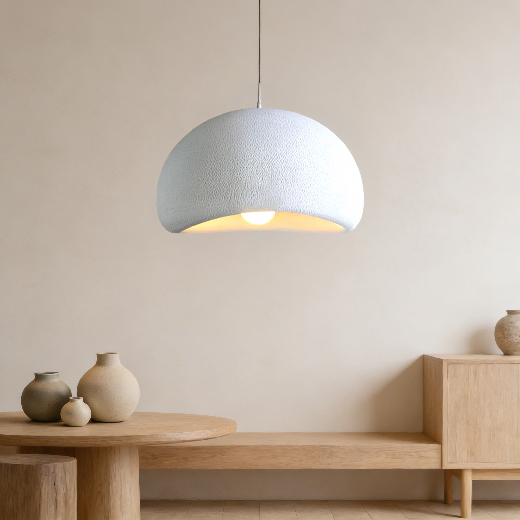 Wabi Sabi – Cream Minimalist Ceiling Lamp 40cm