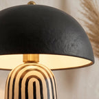 Zara Table Lamp | Zebra-Striped Base, Ceramic Shade