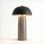 Zara Table Lamp | Zebra-Striped Base, Ceramic Shade