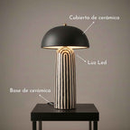 Zara Table Lamp | Zebra-Striped Base, Ceramic Shade