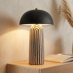 Zara Table Lamp | Zebra-Striped Base, Ceramic Shade