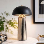 Zara Table Lamp | Zebra-Striped Base, Ceramic Shade