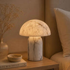 Mira Mushroom Table Lamp | White Marble Effect, Eco-Friendly Resin