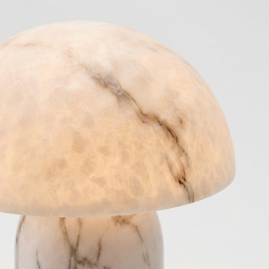 Mira Mushroom Table Lamp | White Marble Effect, Eco-Friendly Resin