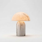 Mira Mushroom Table Lamp | White Marble Effect, Eco-Friendly Resin