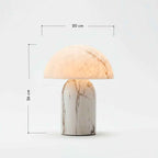 Mira Mushroom Table Lamp | White Marble Effect, Eco-Friendly Resin