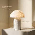 Mira Mushroom Table Lamp | White Marble Effect, Eco-Friendly Resin