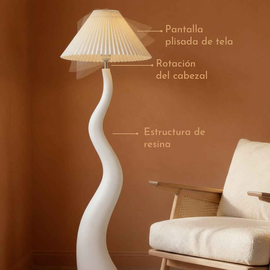 Santu – Natural Japandi Curvy Floor Lamp 165cm