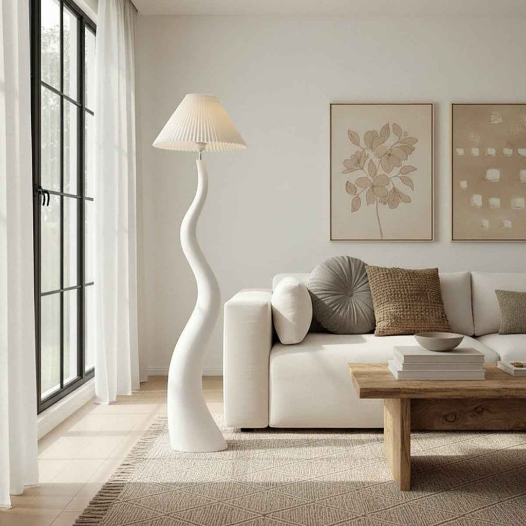 Santu – Natural Japandi Curvy Floor Lamp 165cm