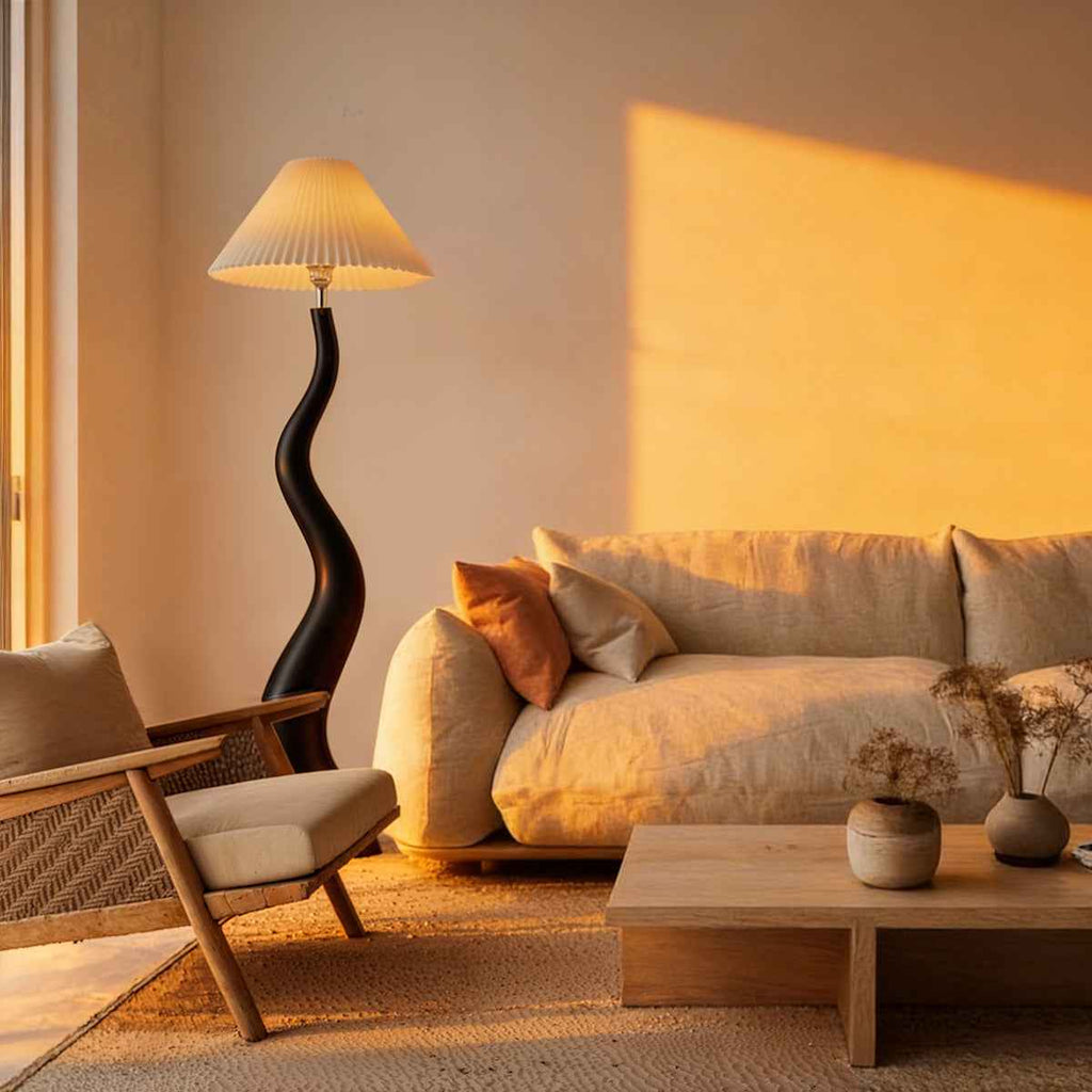 Santu – Black Japandi Floor Lamp 165cm