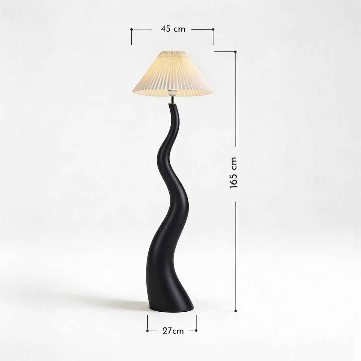 Santu – Black Japandi Floor Lamp 165cm