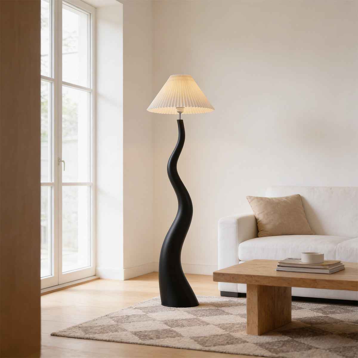 Santu – Black Japandi Floor Lamp 165cm