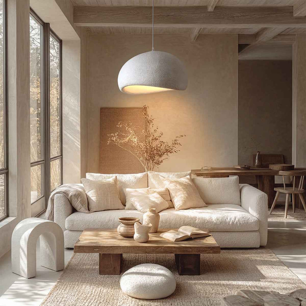 Wabi Sabi – Cream Minimalist Ceiling Lamp 60cm