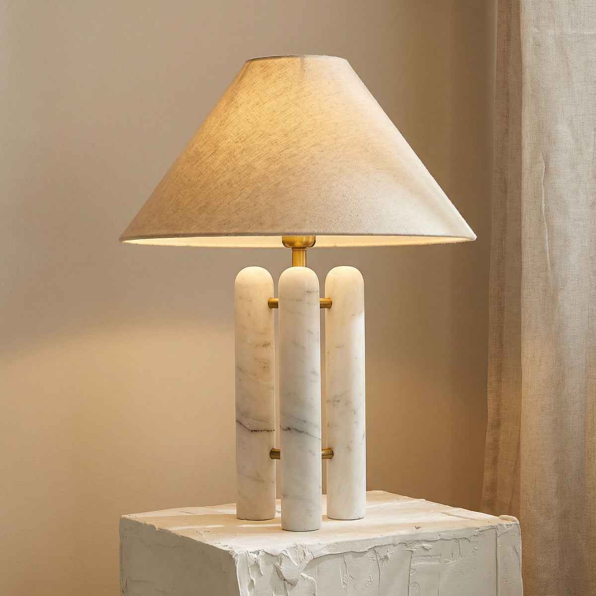 Nordic – Cream Marble Table Lamp 48cm