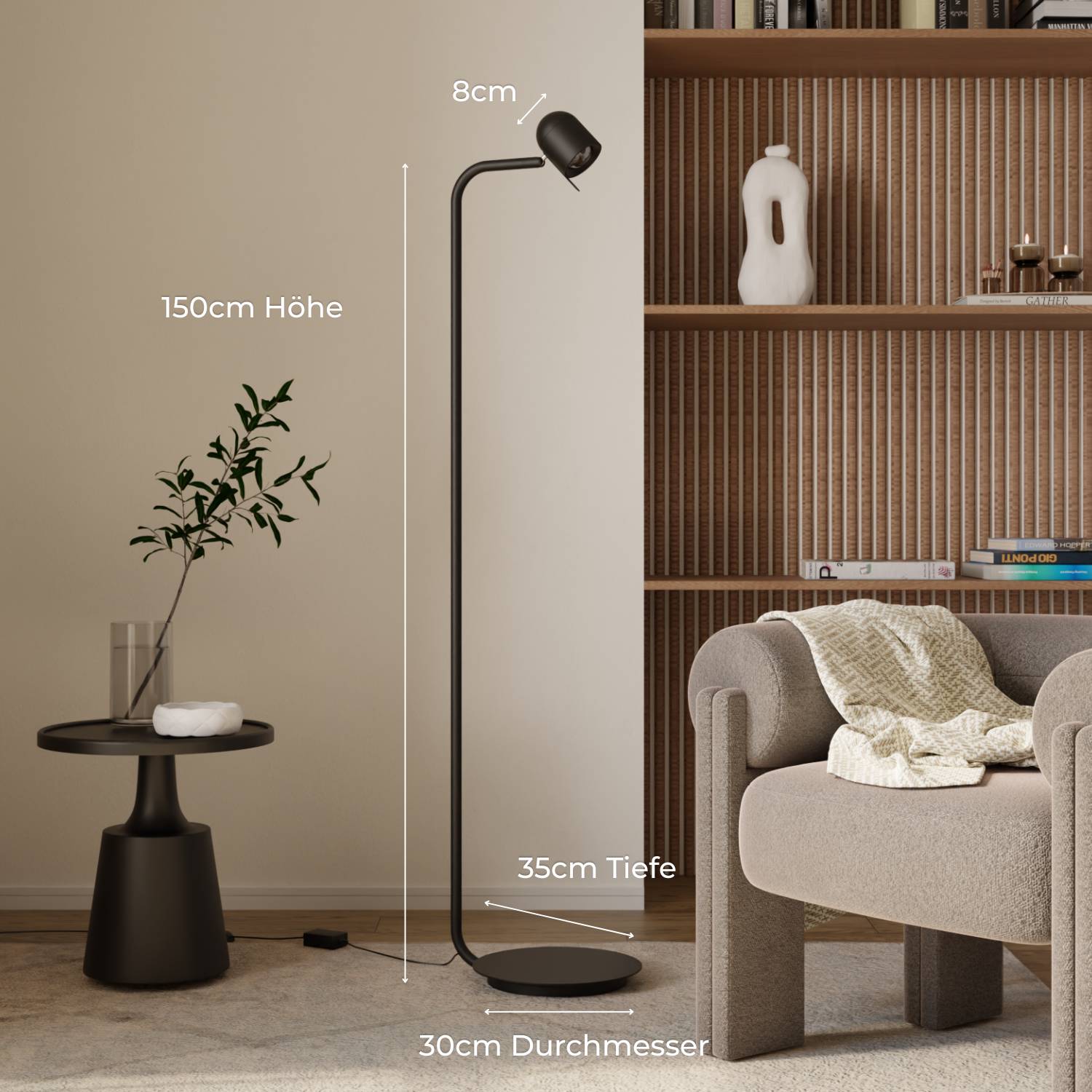Luno Floor Lamp | Dimmable, 350° Rotatable Light