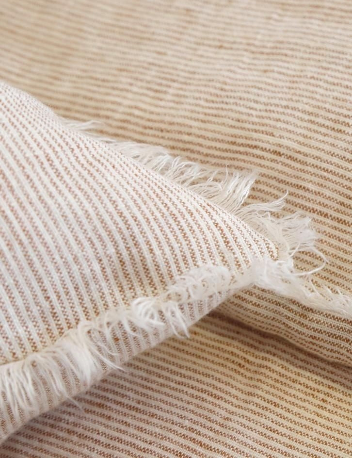 Luna Linen Sham | Heathered Texture, Shell Button Closures