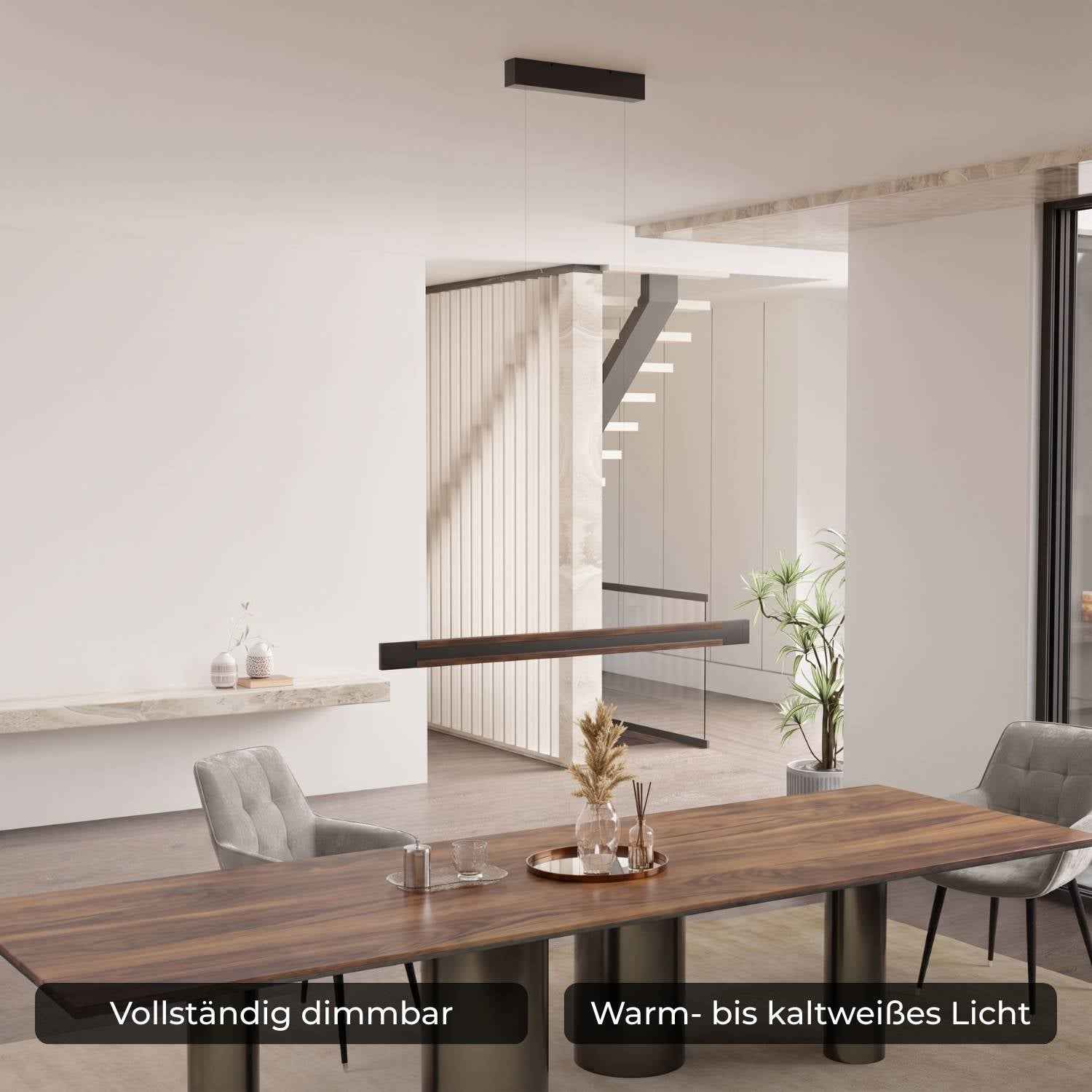 Calyra Pendant Light | Dimmable, Real Walnut Wood