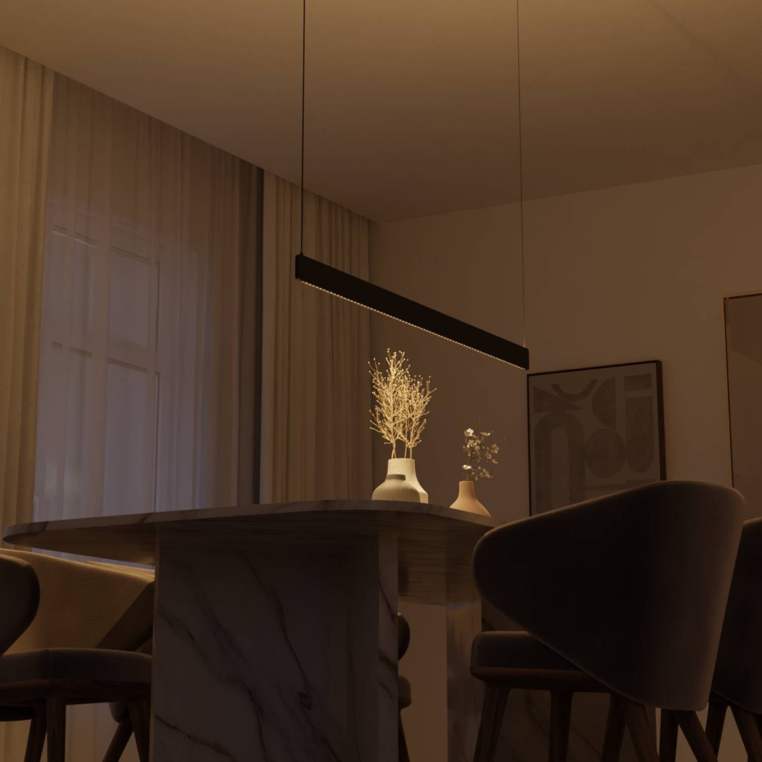 Cera Pendant Light | Elegant Minimalist Design, Slender Shape