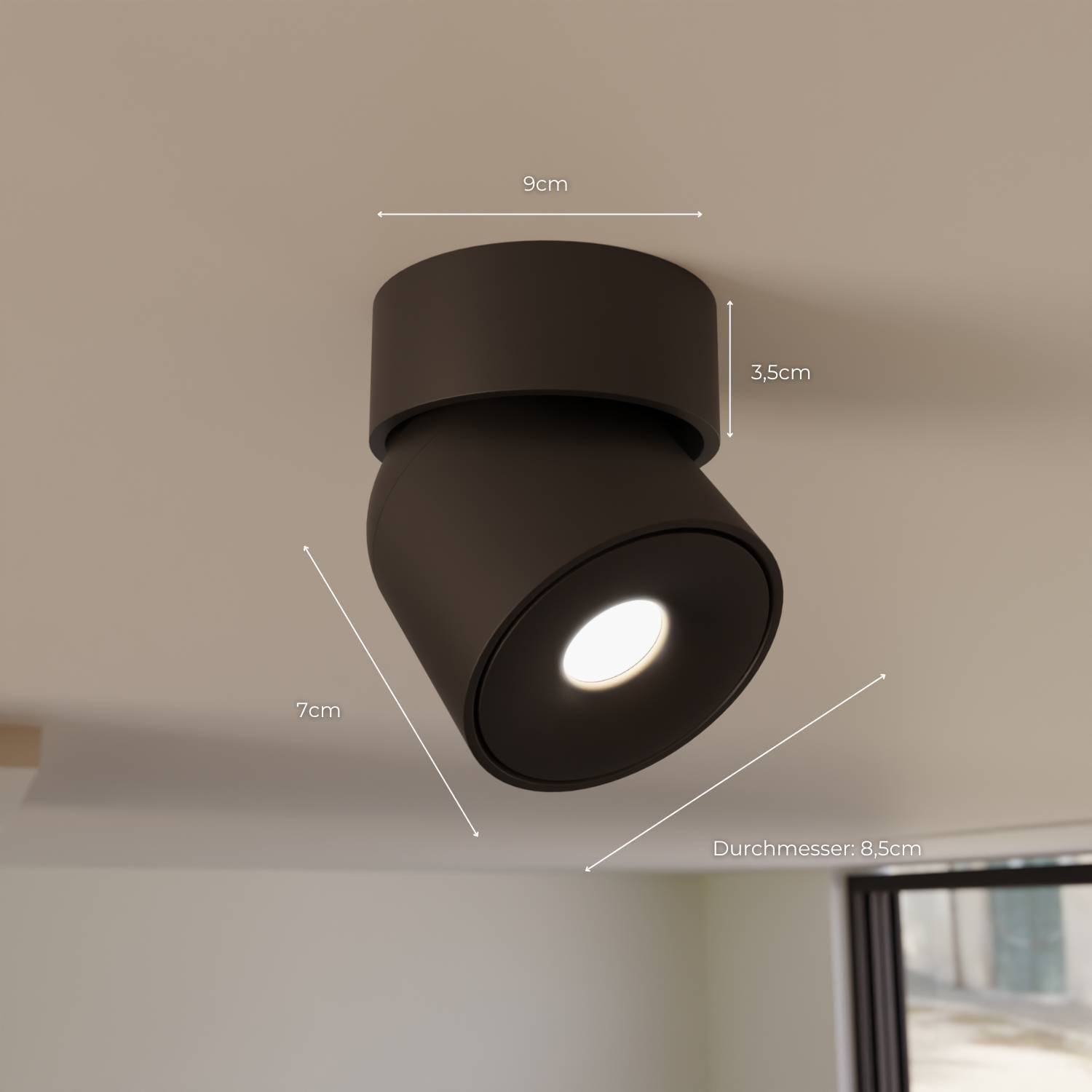 Bela Ceiling Light | 350° Swivelling Head, Warm White 2700K