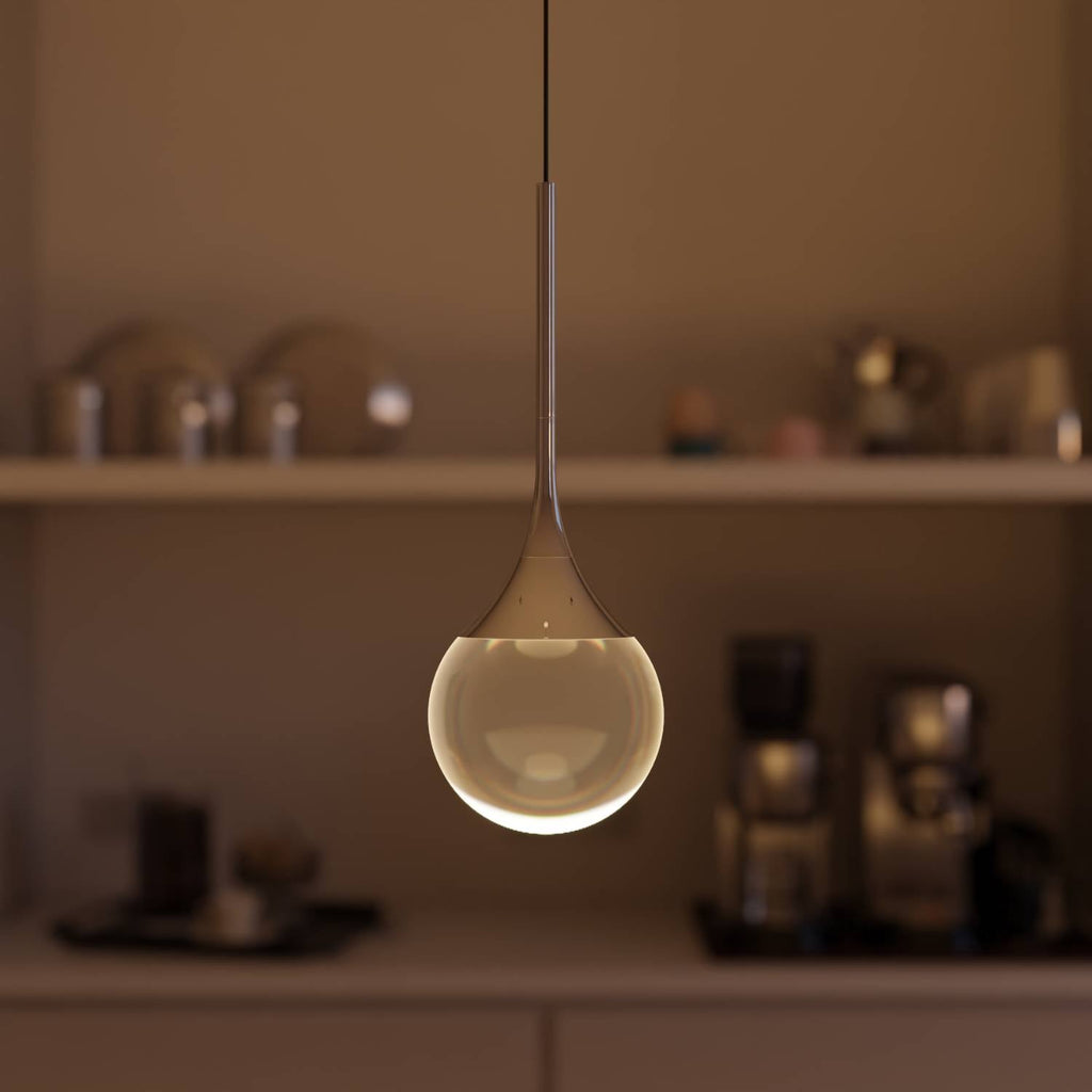 Folio Pendant Light | Chrome-Plated, Solid Glass Sphere