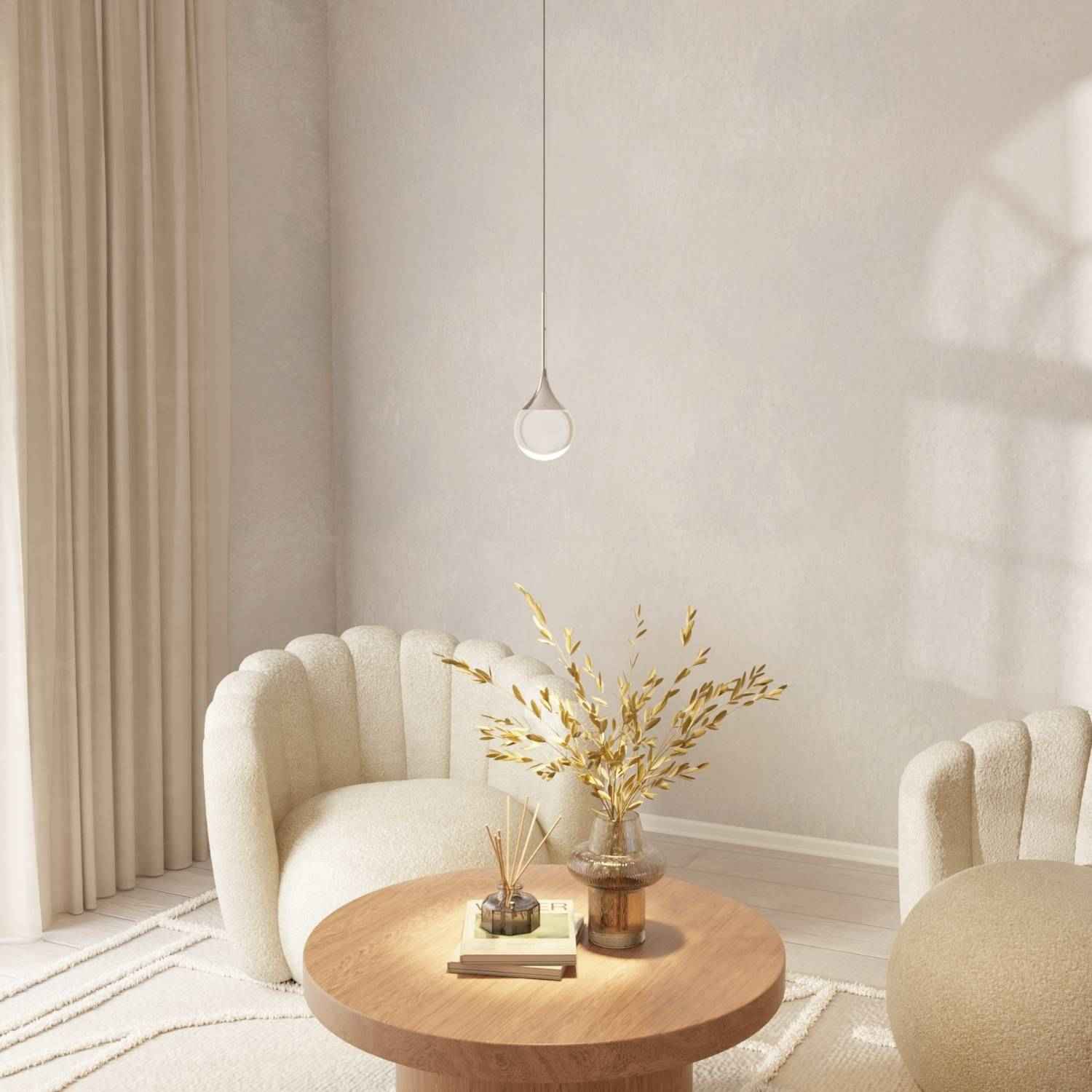 Folio Pendant Light | Chrome-Plated, Solid Glass Sphere