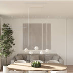 Livia Pendant Light | 5 Opal Glass Spheres, 100 cm Length