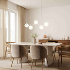 Livia Pendant Light | 5 Opal Glass Spheres, 100 cm Length
