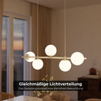 Livia Pendant Light | 5 Opal Glass Spheres, 100 cm Length