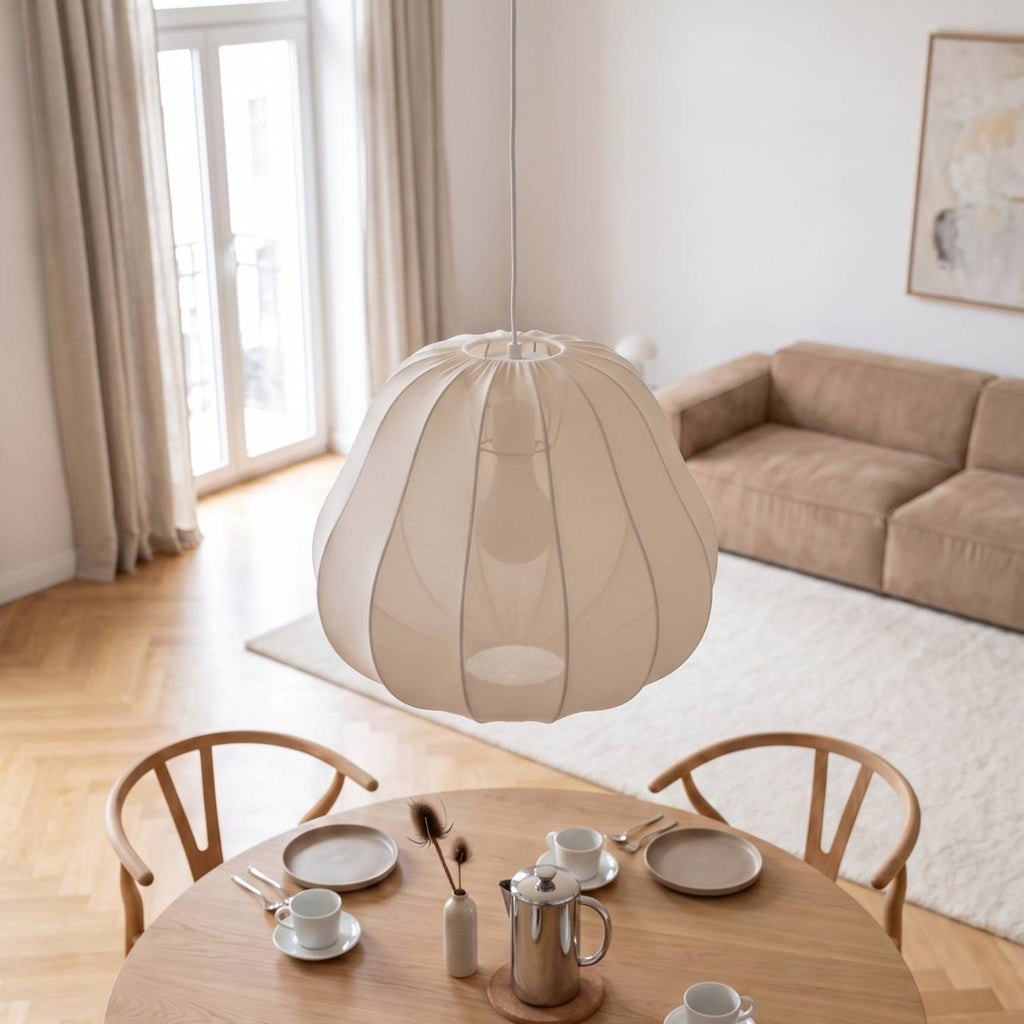 Luna Pendant Light | Soft Fabric Shade, Adjustable Height
