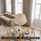 Luna Pendant Light | Soft Fabric Shade, Adjustable Height