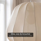 Luna Pendant Light | Soft Fabric Shade, Adjustable Height